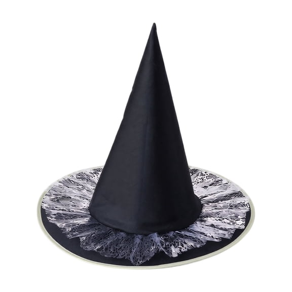 Witch Hat for Women, Halloween Accessory for Adults Party Cosplay, Wizard Hat with Veil