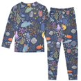 thumbnail image 2 of FORMRS Long Sleeve Top and Pants Pajama Set for Niños 2-Piece Sleepwear, Sizes 18M-8Y, Cartoon Ocean Pattern, 2 of 6