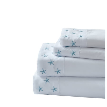 Montego Bay Starfish 3-piece Embroidered Sheet Set Twin