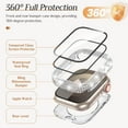 thumbnail image 2 of 2-in-1 Waterproof Bling Case for Apple Watch Series 9/8/7 41mm Screen Protector Case, Diamond Protective Face Cover iWatch Series 9/8/7 41mm Crystal Rhinestone Bumper Accessories Women,Clear, 2 of 5
