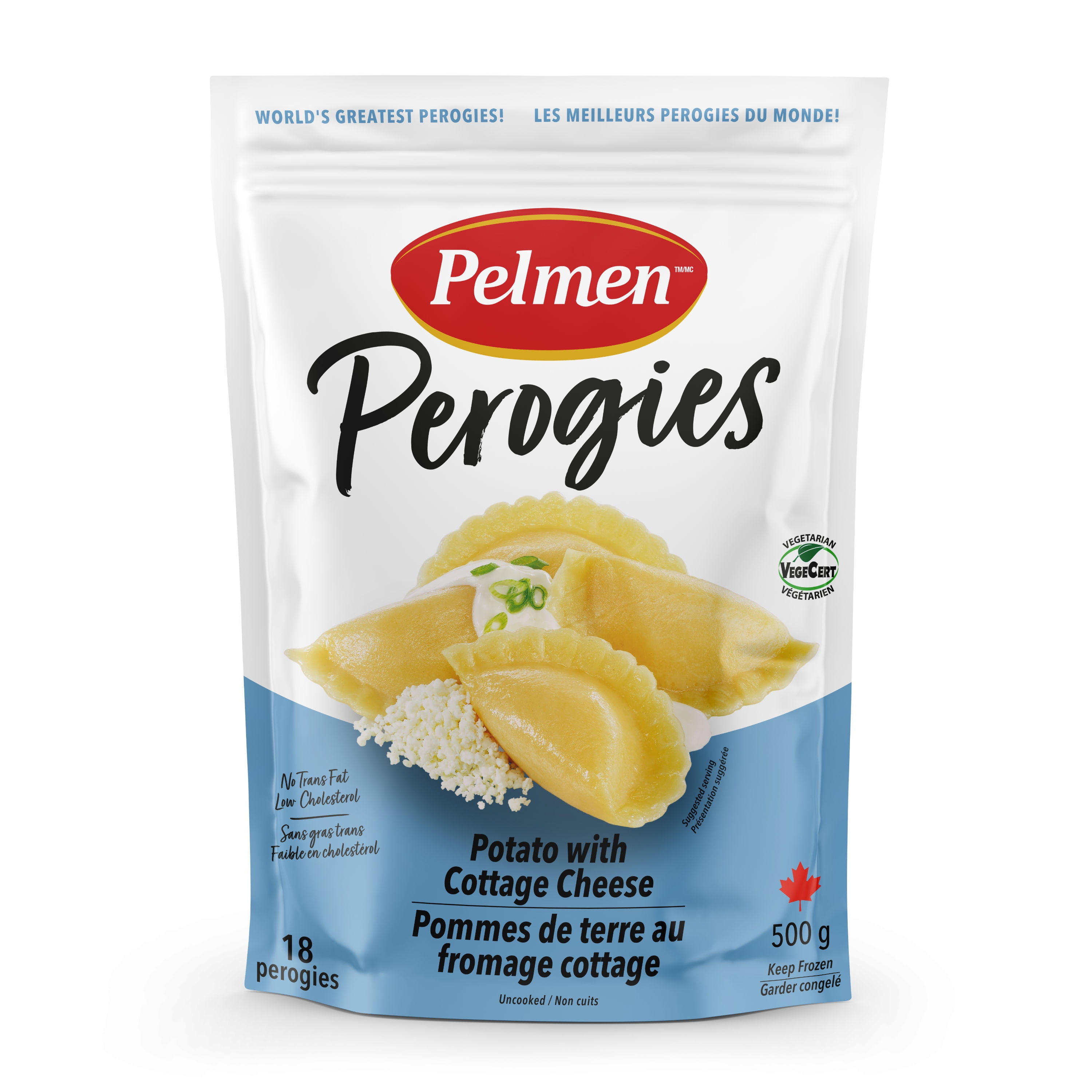 Pelmen Potato with Cottage Cheese Perogies, 500g Bag, WORLD'S GREATEST PEROGIES!