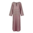 thumbnail image 5 of CIENVNSTG Long Dresses for Women Formal Long-Sleeved V Neck Dress Up Clothes Red 5XL, 5 of 5
