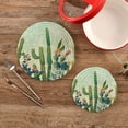 thumbnail image 2 of SKYSONIC 2 pcs Cute Succulents Cactus Pot Holders Trivets, Heat Resistant Trivets,Summer Tropical Watercolor Cotton Thread Weave Mats for Hot Pads Pans Pot Bowl Teapot, 2 of 7