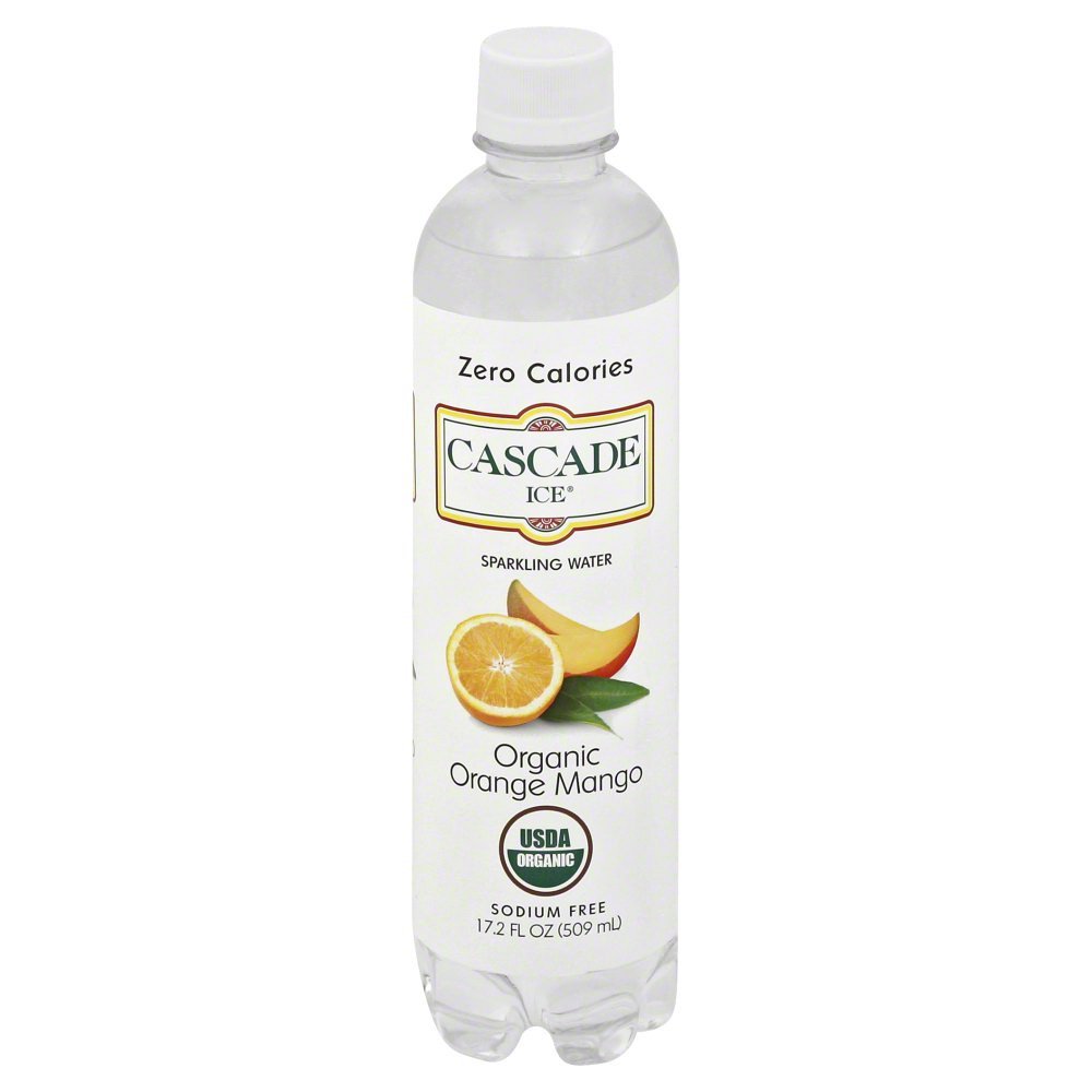 Cascade Ice Sparkling Water, Orange Mango, 17.2 Fl Oz, 12 Ct