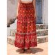 thumbnail image 2 of Vestido de Playa en Capas de Verano de Alta Cintura Maxi Falda Mujer con Estampado Paisley, Cordón de Cintura Elástico, 2 of 9