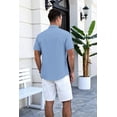 thumbnail image 6 of COOFANDY Men's Button Up Shirts Casual Short Sleeve Stripe Shirt for Men Casual and Office Wear, 6 of 9