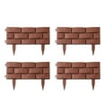 thumbnail image 2 of YOHAVEN 4PCS Plastic Garden Edging Fence Panels 17"x12", Decorative Brown Borders for Flower Beds Lawn Path Landscape Yard Outdoor Garden Decor, 2 of 6