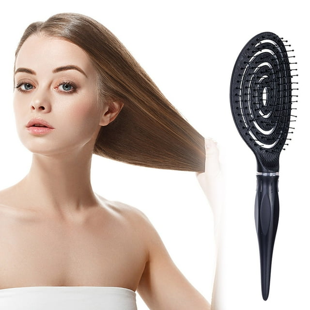 Peine ovalado hueco con forma de masaje, peine de punta afilada, resistente a altas temperaturas, transpirable con secador de pelo, peine para rizado, peine con ranuras