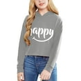 thumbnail image 2 of FAOWME Child Girls Long Sleeve Letters Solid Color Crop Sweatshirt Hoodie Pullover Tops For Kids Grey 8-9 Years, 2 of 4