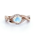 thumbnail image 3 of JeenMata Anillo de Compromiso con Diseño Único de Infinito de Piedra Lunar y Moissanita de Corte Redondo de 1,5 Quilates en Oro Rosa de 18 K sobre Plata, 3 of 4