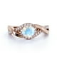 thumbnail image 3 of JeenMata Anillo de Compromiso con Diseño Único de Infinito de Piedra Lunar y Moissanita de Corte Redondo de 1,5 Quilates en Oro Rosa de 18 K sobre Plata, 3 of 4