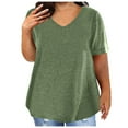 thumbnail image 2 of JURANMO Maternity Tops for Women Loose Plus Size Short Sleeve Shirts Solid Casual V Neck Cotton Basic Tees Shirt Oversized Pullover Blouses Army Green XXL My Orders Placed By Me, 2 of 6