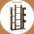 thumbnail image 3 of Costway 2 PCS Bookshelf Tree-Shaped Bookcase with 13 Storage Shelf Rustic Industrial Style Rustic Brown, 3 of 10