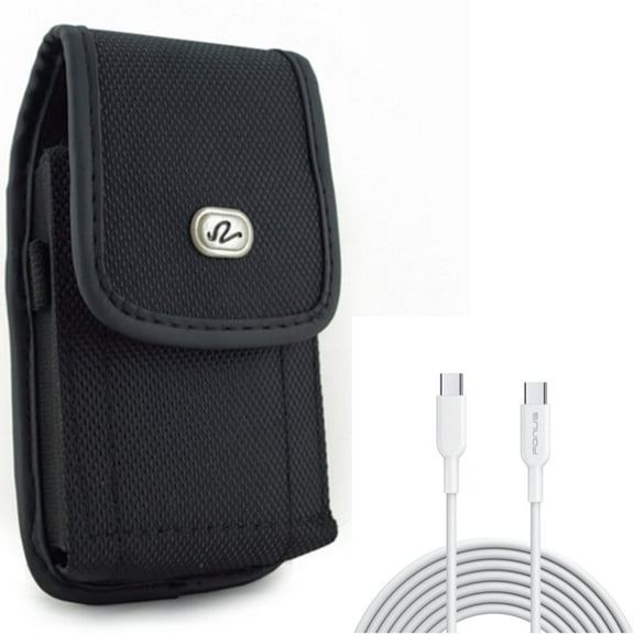 For Galaxy A54 /A53 /A33 - 6ft Long Type-C Cable w Case Belt Clip, PD Fast Charger Cord Power Wire, Rugged Holster Canvas for Samsung Galaxy A54 /A53 /A33 5G