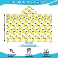 thumbnail image 2 of Yellow Lemon Fruit Slices White Pattern Hooded Bath Towel，60"x35" for Ages 3 To 12 Kids, Quick Dry Lightweight Soft Microfiber Hood Beach Towel Cover Up for Kids, 2 of 7