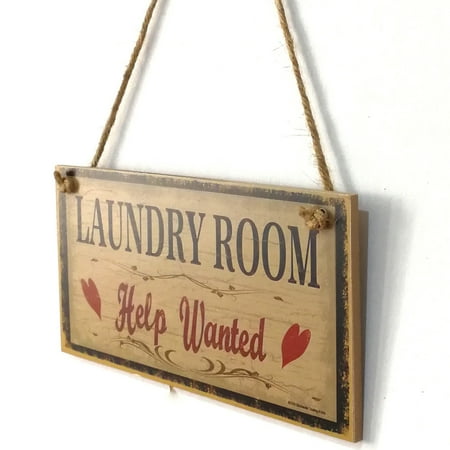 - Mosunx Wooden Laundry Room Wall Door Hanging Sign Plaque Pendant Prompt Decoration