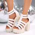 thumbnail image 1 of MKLEKYY Sandalias de Playa para Mujer, Zapatos de Verano Con Hebilla Lisa, Informales, Con Punta Abierta y Tacones Cuadrados, Cómodos, para Playa, 1 of 5
