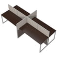 thumbnail image 3 of Bush Business Furniture Easy Office Wood Computer Desk for Four in Mocha Cherry, 3 of 9