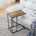 thumbnail image 4 of Ktaxon C Shaped End Table, Sofa Side Table for Living Room, Couch and Recliner Snack Table for Bedroom, Rustic Brown, 4 of 7