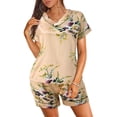 thumbnail image 3 of LEEy-world Nightgowns for Women Women Casual Sleepwear Summer Sleeveless Sling Lace Patchwork Print Tank Top Shorts Pajama Set Gold,L, 3 of 5