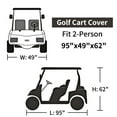 thumbnail image 3 of Summates D600 Heavy Duty Polyester Golf Cart Cover (95L x 49W x 62H inches (2 Passenger), Light Gray), 3 of 5