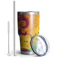thumbnail image 2 of 30oz Colorful Circular Pattern Tumblers Stainless Steel Tumbler with Lid and Straw,Vacuum Insulated Double Wall Travel Tumbler Cups Mug with Cleaning Brush for Coffee,Tea, 2 of 7