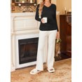 thumbnail image 5 of Weardear 4 Pack Maternity Shirt Long Sleeve Side Ruched Pregnancy Tunic Tops Casual V Neck T Shirts for Women, 5 of 6
