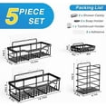 thumbnail image 3 of Veken Adhesive Shower Caddy 5-Pack, Large Capacity Bathroom Organizers and Storage, Rustproof Shelves Rack with Soap Holder, 3 of 5