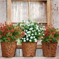 thumbnail image 6 of Morttic 6 Bundles Artificial Flowers, Outdoor UV Resistant Fake Flowers Plastic Greenery Shrubs Plants for Floral Arrangement, Hanging Baskets, Home Garden Decor  (Red), 6 of 8