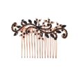 thumbnail image 1 of Peine de pelo floral de cristal de diamantes de imitación negro precioso de Faship, 1 of 5
