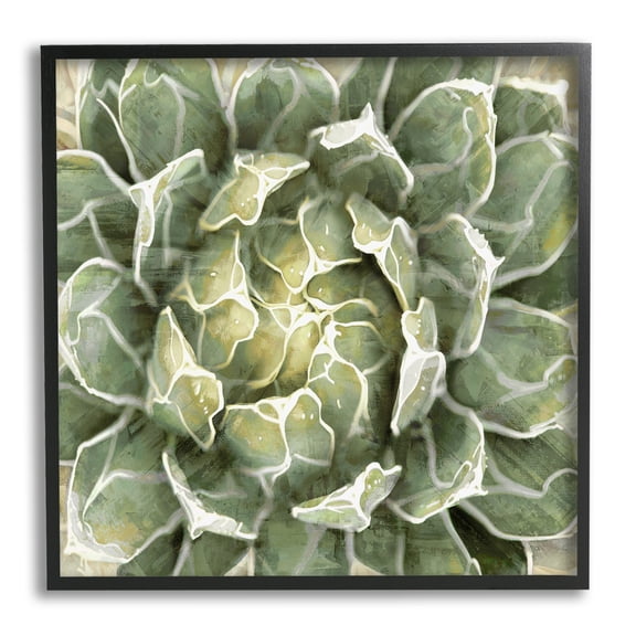 Stupell Industries Green Botanical Plant Leaves Botanical & Floral Painting Black Framed Art Print Wall Art
