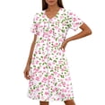thumbnail image 4 of Jamicy Womens Summer Dresses Casual Zipper Robes Short Sleevele Bathrobes Lightweight Knee Length Housecoat with Pockets Nightgown Soft Pajama Dress, 4 of 6