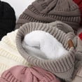 thumbnail image 3 of Adult Unisex Five-Pointed Star Label Simple Autumn Winter Fleece-Lined Knitted Hat Warm Versatile Pullover Hat, 3 of 9