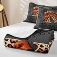 thumbnail image 4 of jejeloiu Leopard Print Monogrammed K Twin Quilt Set For Girls,Vintage Damask Art Twin Coverlet Set For Adults,2-Piece, 4 of 7