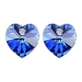 thumbnail image 3 of Wrapables® Lucky Sweethearts Gold Plated Crystal Heart Shaped Four Leaf Clover Pendant Necklace and Earrings Jewelry Set, Royal Blue, 3 of 6