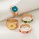 thumbnail image 1 of Paquete de 4 anillos de aleación tema de es / , adorable accesorio de joyería para mujeres, , parejas, Navidad, Salvador Dali Anillos de aleación de la vendimia, 1 of 6