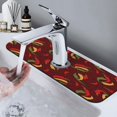 thumbnail image 7 of Logiee Hot Chili Print Kitchen Sink Splash Guard Faucet Mat for Splash Guard Behind Faucet Drip Catcher for Kitchen,Bathroom,Sink Mat,Dish Drying Mat,Bathroom-15" X 5.5", 7 of 7