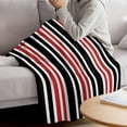 thumbnail image 3 of Red Black Stripe Blanket Soft Cozy Warm Twin Blanket for Bed, Plush Fuzzy Flannel Fleece Blankets for Sofa, Farmhouse Minimalist Striped Throw Blankets for Couch, Lightweight Gifts for Men, 60"x80", 3 of 9