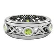 thumbnail image 4 of Wedding Bands for Men 8 MM Peridot 14K White Gold 0.75 CTW, 4 of 5