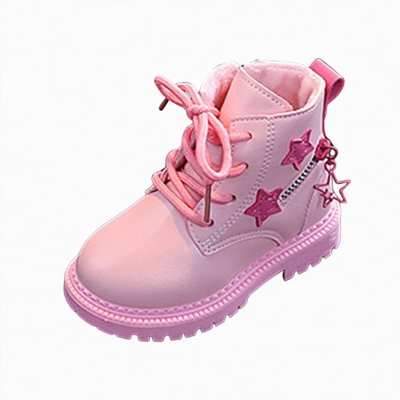 Gvdentm Girls Black Boots Toddler Little Boys Girls Cowboy Boots Kids Western Square Toe Riding Mid Calf Boots(Pink,11)