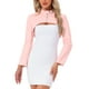 thumbnail image 1 of Chaqueta recortada de manga larga con cremallera y cuello de pie de cuero sintético para mujer INSPIRE CHIC L Rosa, 1 of 6
