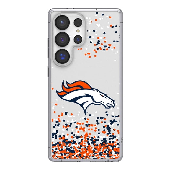 Denver Broncos Galaxy Clear Case with Confetti Design