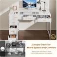 thumbnail image 5 of HLDIRECT 47 inch Computer Desk with 6 Drawers, Reversible Home Office Desk with Storage, Office Desk for Home Office, Writing, Study, Work, Living Room，White, 5 of 8