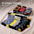 thumbnail image 4 of JAMES FIALLO Vibrant Everyday Crew Socks – Multipack of Comfortable Novelty Styles (12 Pack), 4 of 6