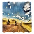 thumbnail image 3 of Ambesonne Travel Shower Curtain, Motorcycles Countryside, 69"Wx75"L, Multicolor, 3 of 5