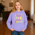 thumbnail image 2 of Happy 100 Days of School Unisex Hoodies for K_ids - Funny Print Drop Shoulder Long Sleeve Sweatshirts, Casual Back to School Tops for B`oys & G`irls, 2 of 6