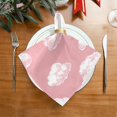 thumbnail image 2 of Napkin Satin Napkin 20*20Inchx1 Kitchen Towel Dinner Plate Towel Decorative Towel Napkin Tea Towel Suitable For Kitchen Table Pink White Cloud, 2 of 8