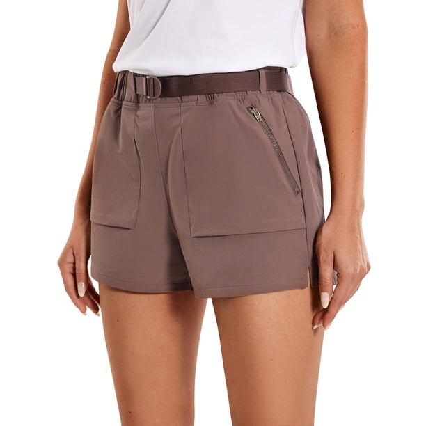 Shorts CRZ YOGA para mujer impermeables y elásticos, tiro medio de 7.5 cm