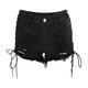 thumbnail image 2 of Sonducket Pantalones cortos de mezclilla negros para mujer Pantalones cortos de mezclilla desgastados y rasgados negros elegantes y de moda de Prendas para la parte inferior del cuerpo XL, 2 of 6