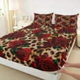 thumbnail image 3 of Manfei Leopard Print Twin Sheet Sets,Romance Flower Rose Bedding Twin Size,Jungle Animal Bed Sheets Set Twin Size,Microfiber Bedroom Decor,3pcs, 3 of 7